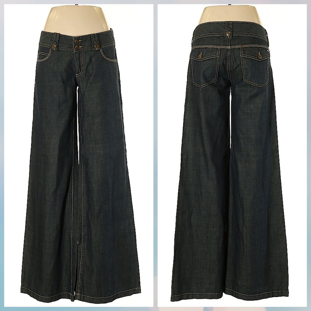 Michael Kors Wide Leg Dark Jeans